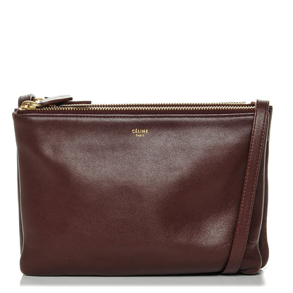 Celine Smooth Lambskin Small Trio Crossbody Bag Burgundy 1 of 6