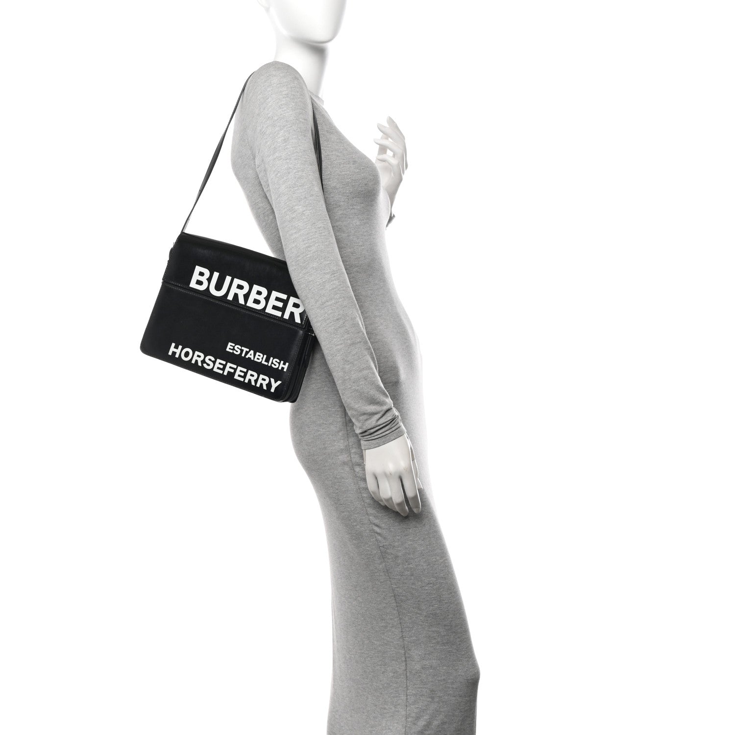 Burberry Coated Canvas Horseferry Print Grace Bag Black 2 of 12