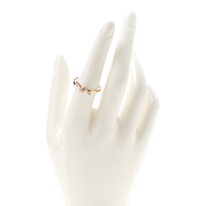 Tiffany 18K Rose Gold Diamond Small Knot Ring 55 7.25 2 of 6