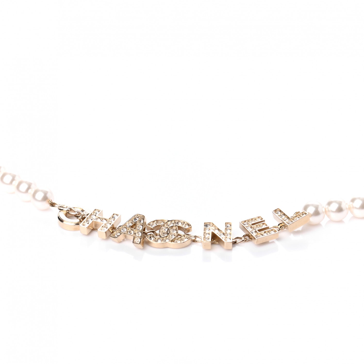 Chanel Pearl Crystal CC Logo Belt 80 Gold 3 of 3