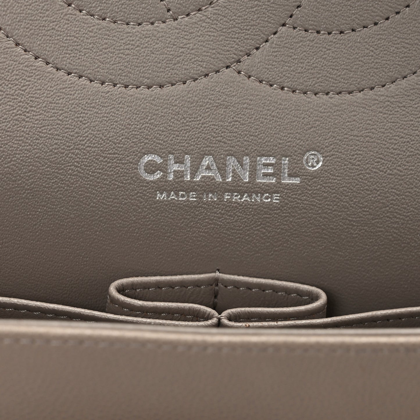 Washed Caviar Quilted Jumbo Double Flap Taupe