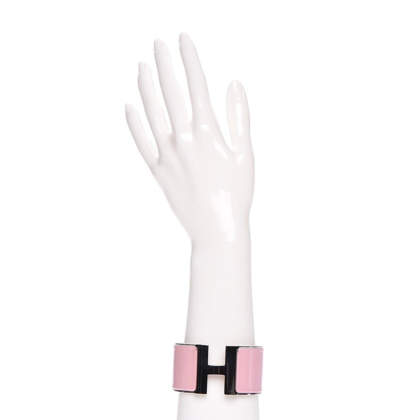 Enamel Extra Wide Clic Clac H Bracelet GM Rose Nacarat