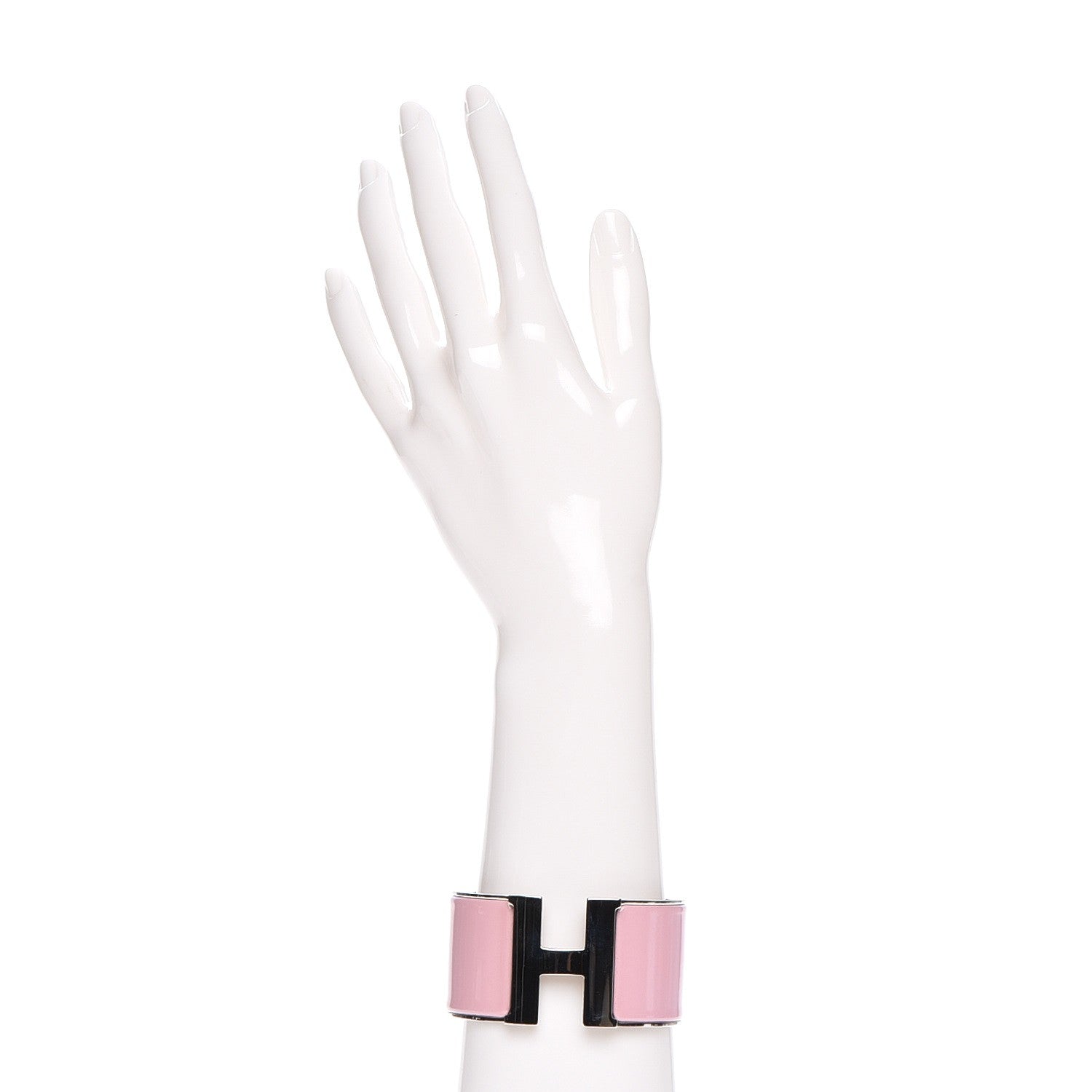 Hermes Enamel Extra Wide Clic Clac H Bracelet GM Rose Nacarat 2 of 5