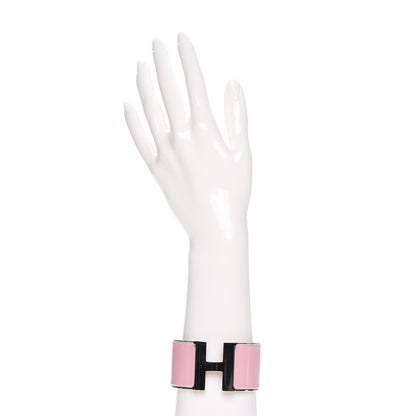 Hermes Enamel Extra Wide Clic Clac H Bracelet GM Rose Nacarat 2 of 5