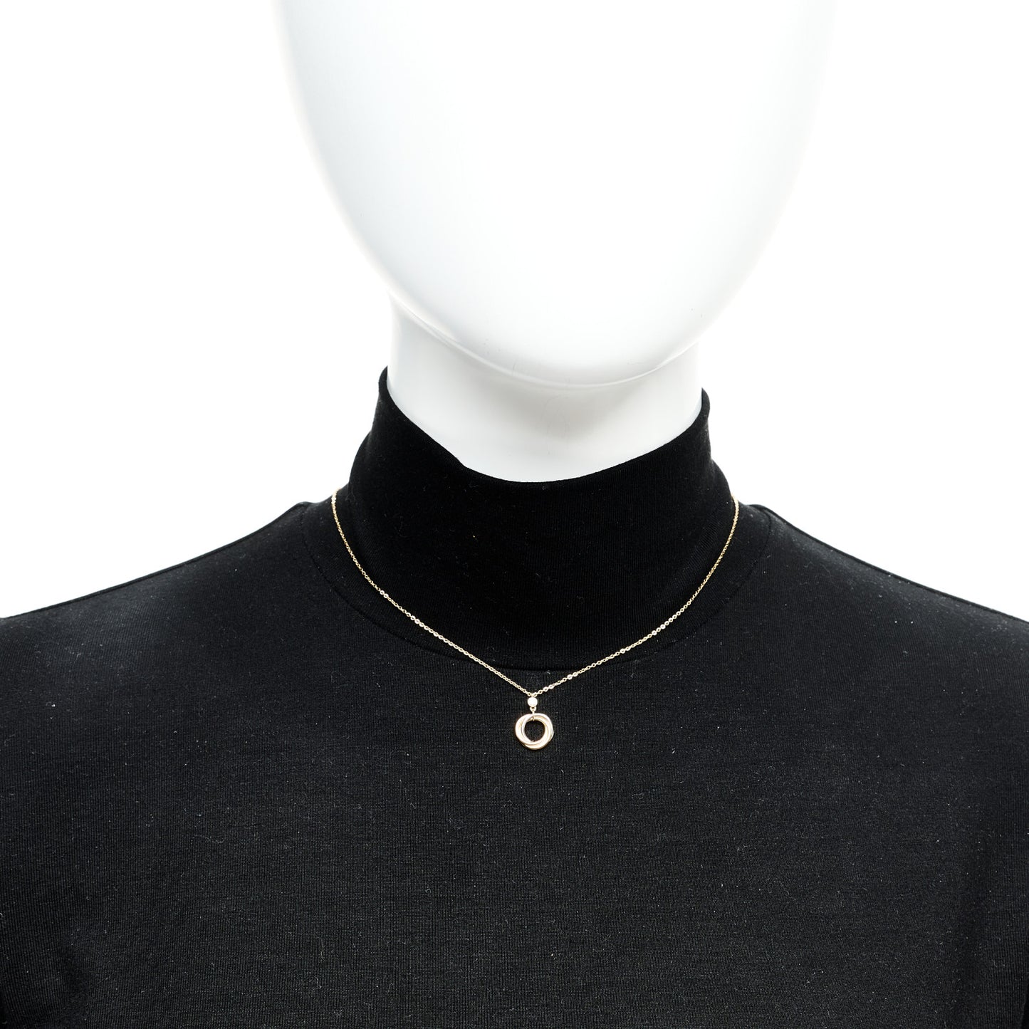 18K Pink Yellow White Gold Diamond Trinity Pendant Necklace