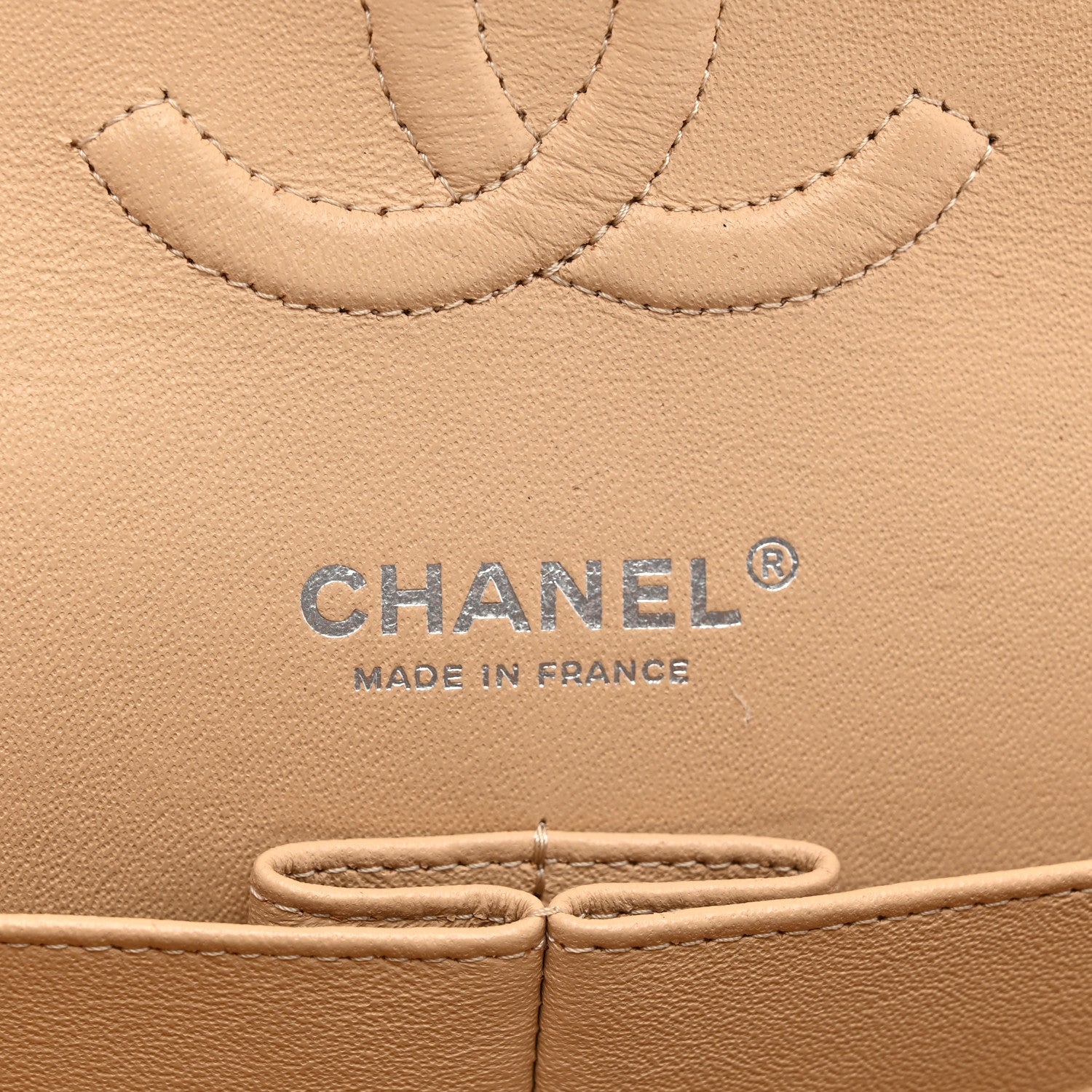 Chanel Caviar Quilted Medium Double Flap Beige 6 of 10