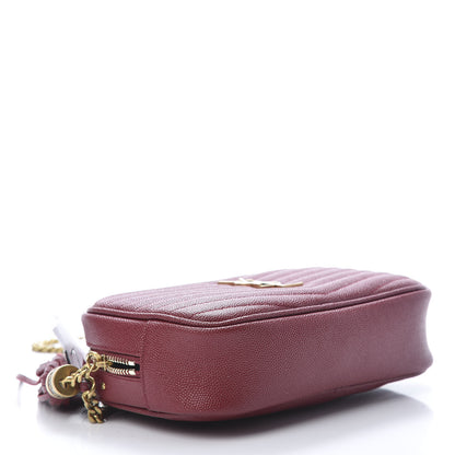 Saint Laurent Grain De Poudre Matelasse Monogram Mini Lou Camera Bag Opyum Red 4 of 13