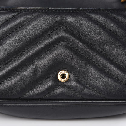 Gucci Calfskin Matelasse Super Mini GG Marmont Shoulder Bag Black 10 of 14