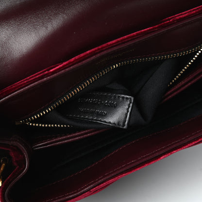 Saint Laurent Velvet Y Quilted Monogram Toy Loulou Chain Satchel Light Burgundy 9 of 11