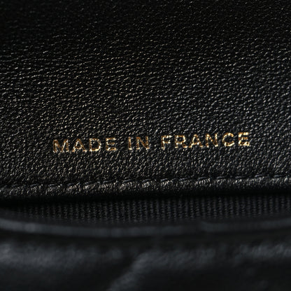 Chanel Lambskin Quilted Pearl Top Handle Clutch With Chain Black 7 of 12