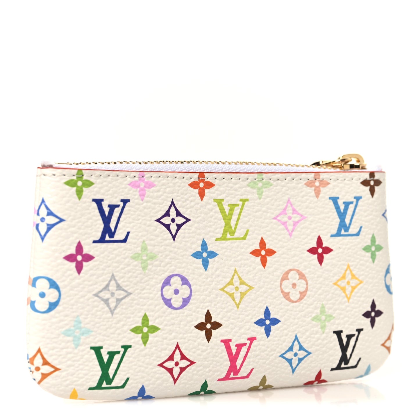 LV X TM Monogram Multicolor Key Pouch White