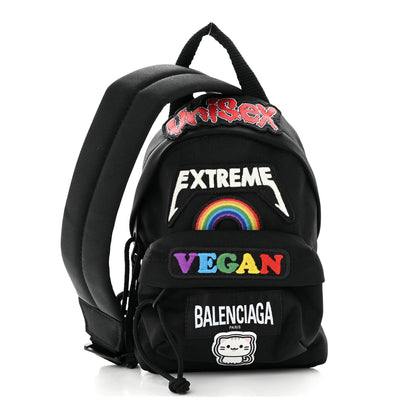 Balenciaga Recycled Casual Nylon Gamer Patches Mini Crossbody Backpack Black 1 of 10
