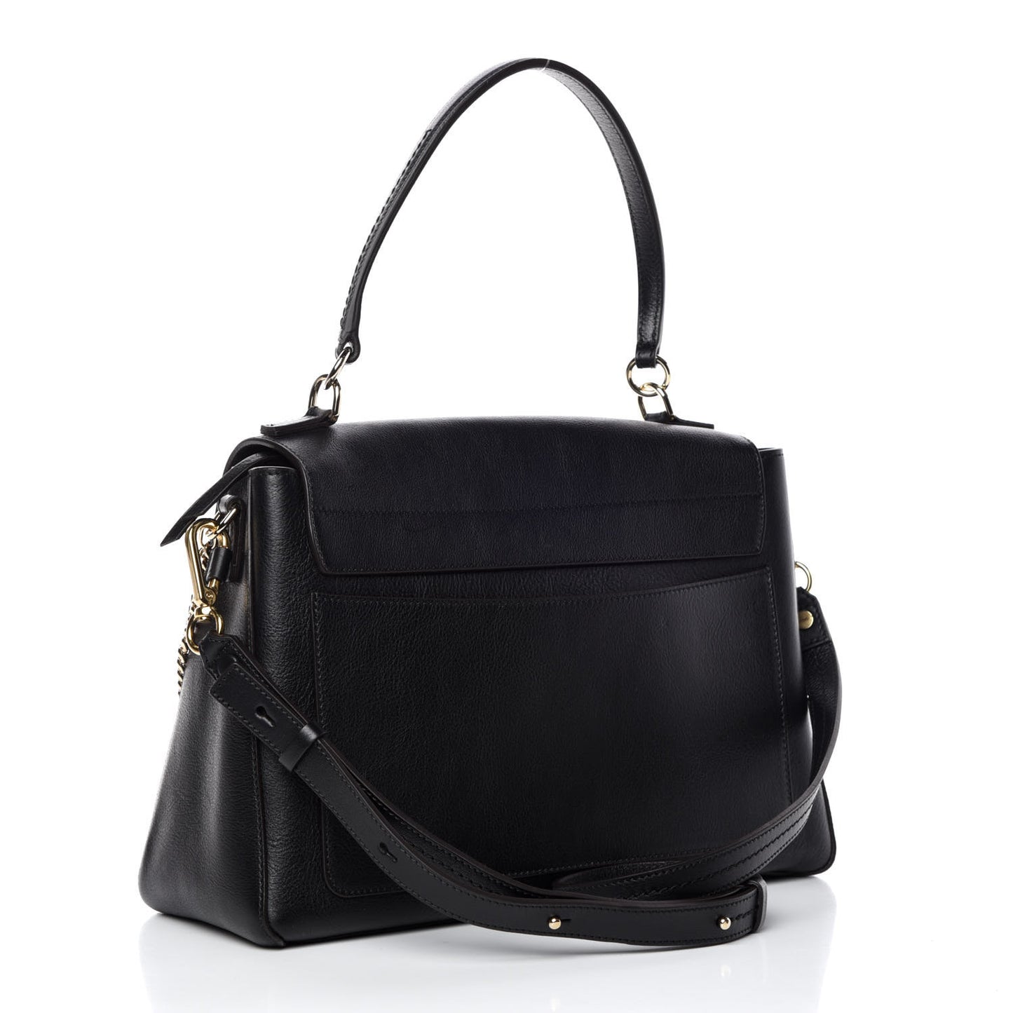 Calfskin Medium Faye Day Shoulder Bag Black