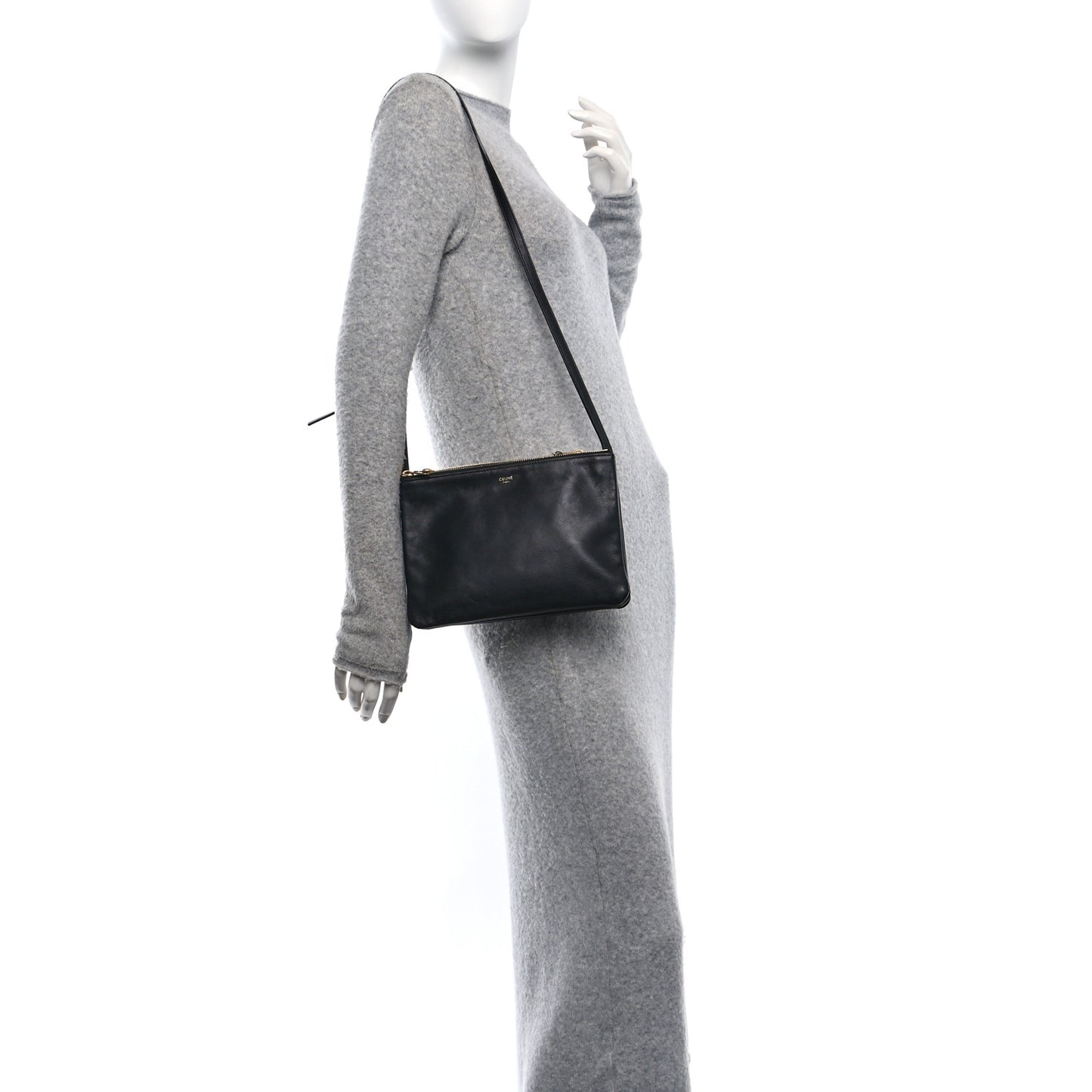 Lambskin Large Trio Crossbody Bag Black