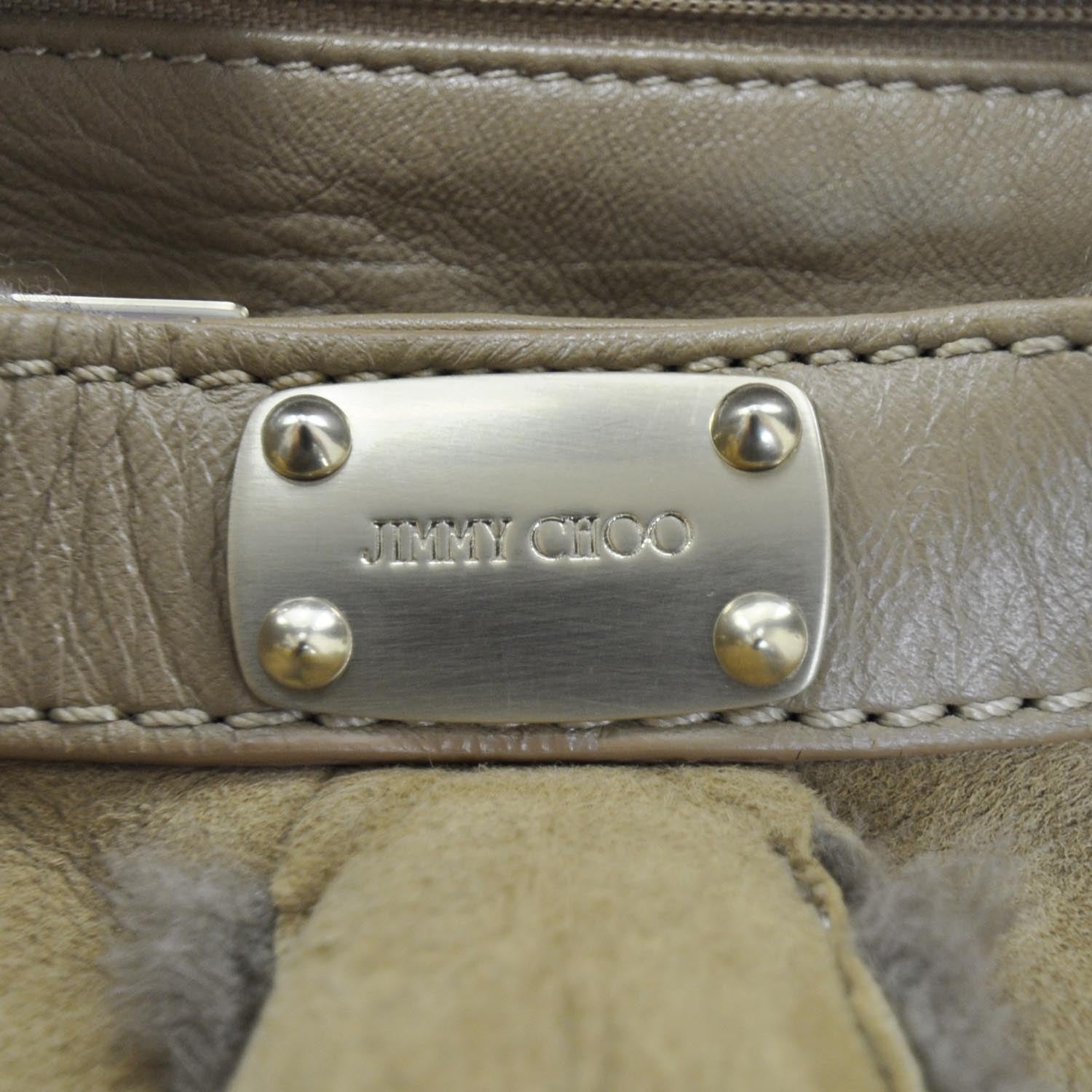 Jimmy Choo Suede Shearling Sylvia Bag Camel 8 of 9