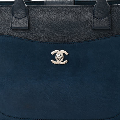 Chanel Grained Calfskin Suede Neo Executive Shopper Tote Navy Blue 11 of 12
