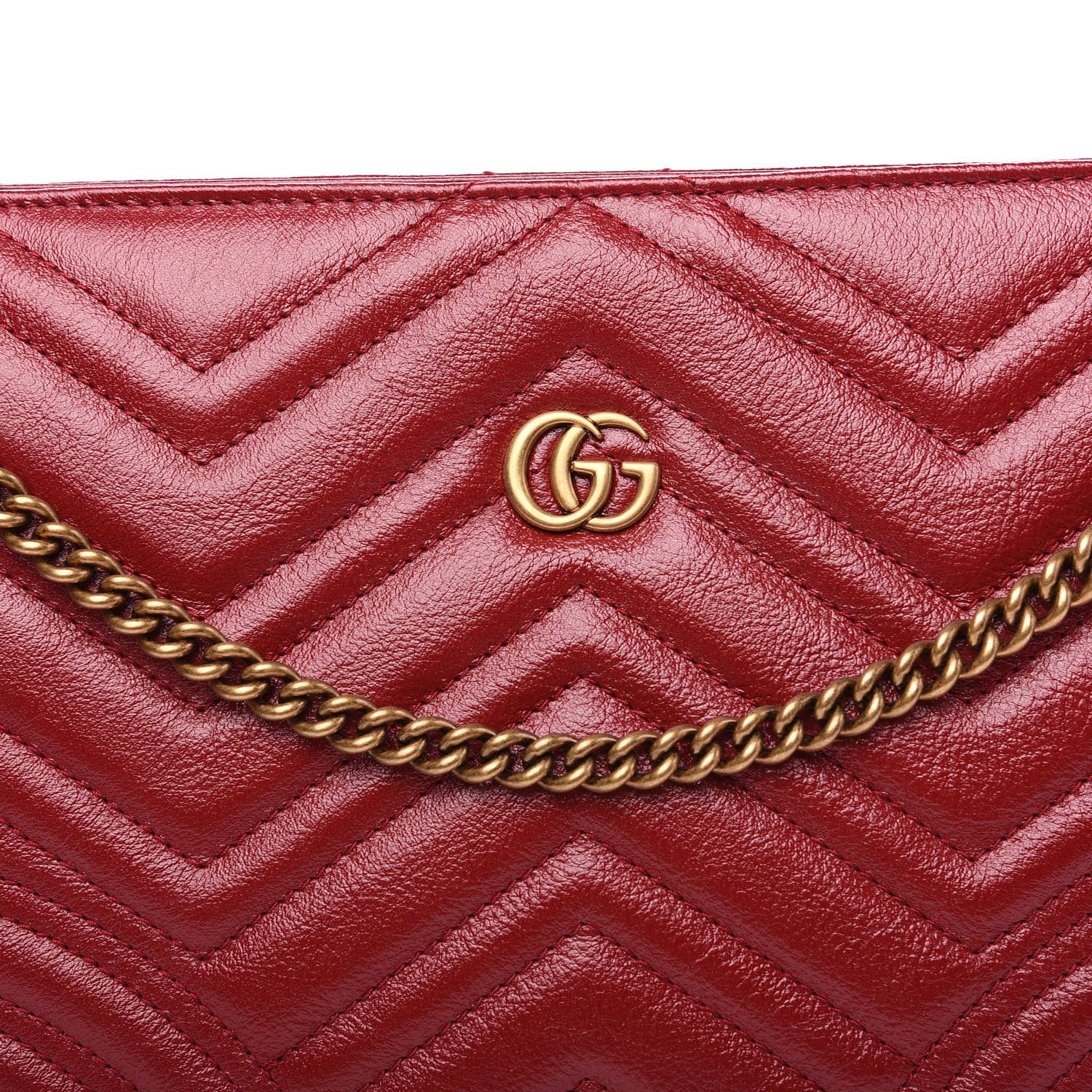 Gucci Azalea Calfskin Matelasse Heart Medium GG Marmont Slim Shoulder Bag Romantic Cerise 9 of 9