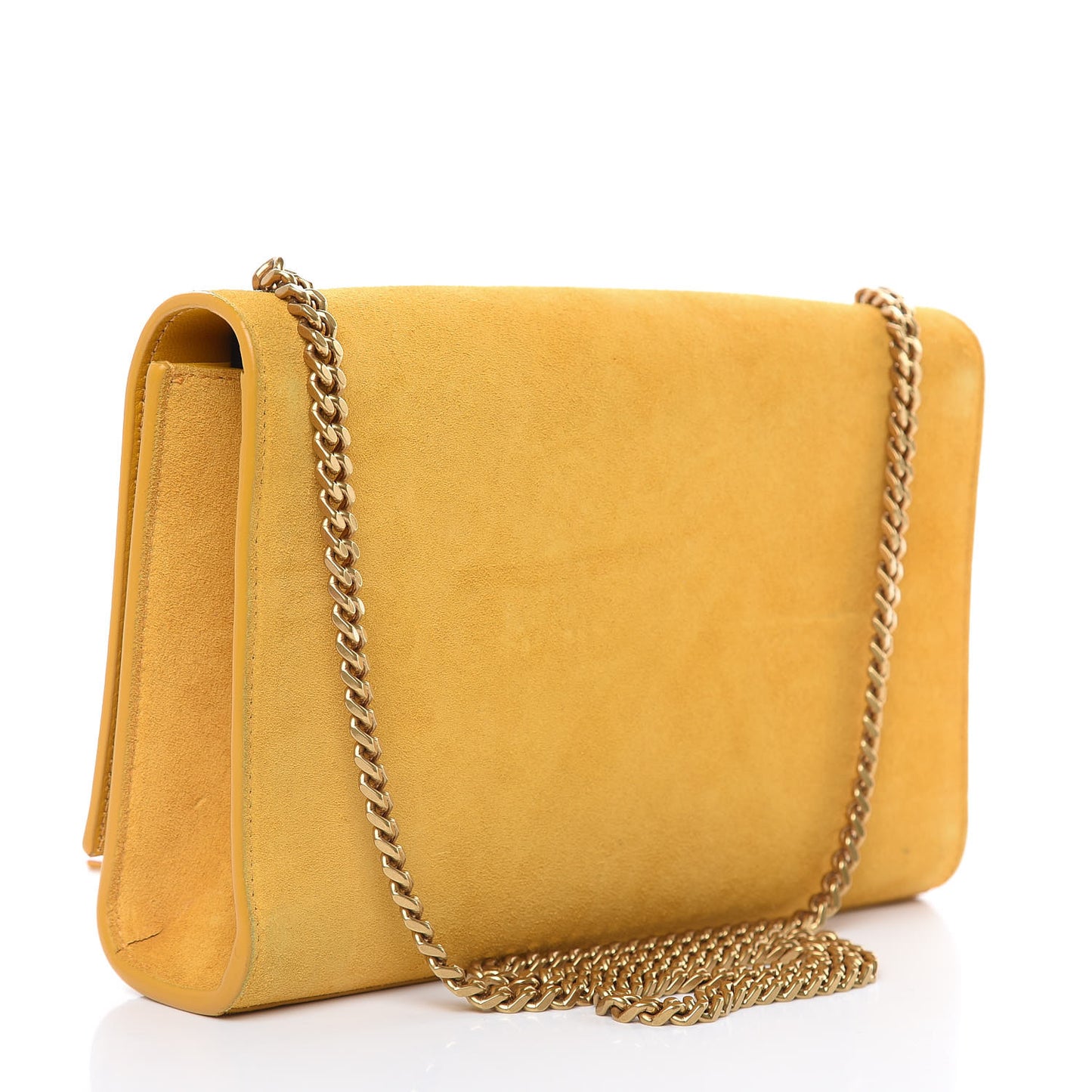Suede Medium Classic Monogram Kate Tassel Satchel Saffron Yellow