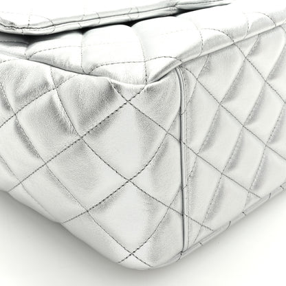 Chanel Metallic Lambskin Quilted XXL Travel Flap Bag Silver 8 of 9