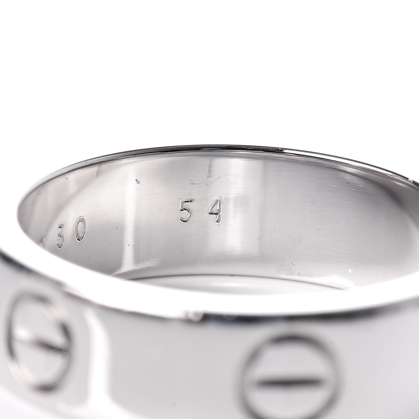 18K White Gold 5.5mm LOVE Ring 54 6.75