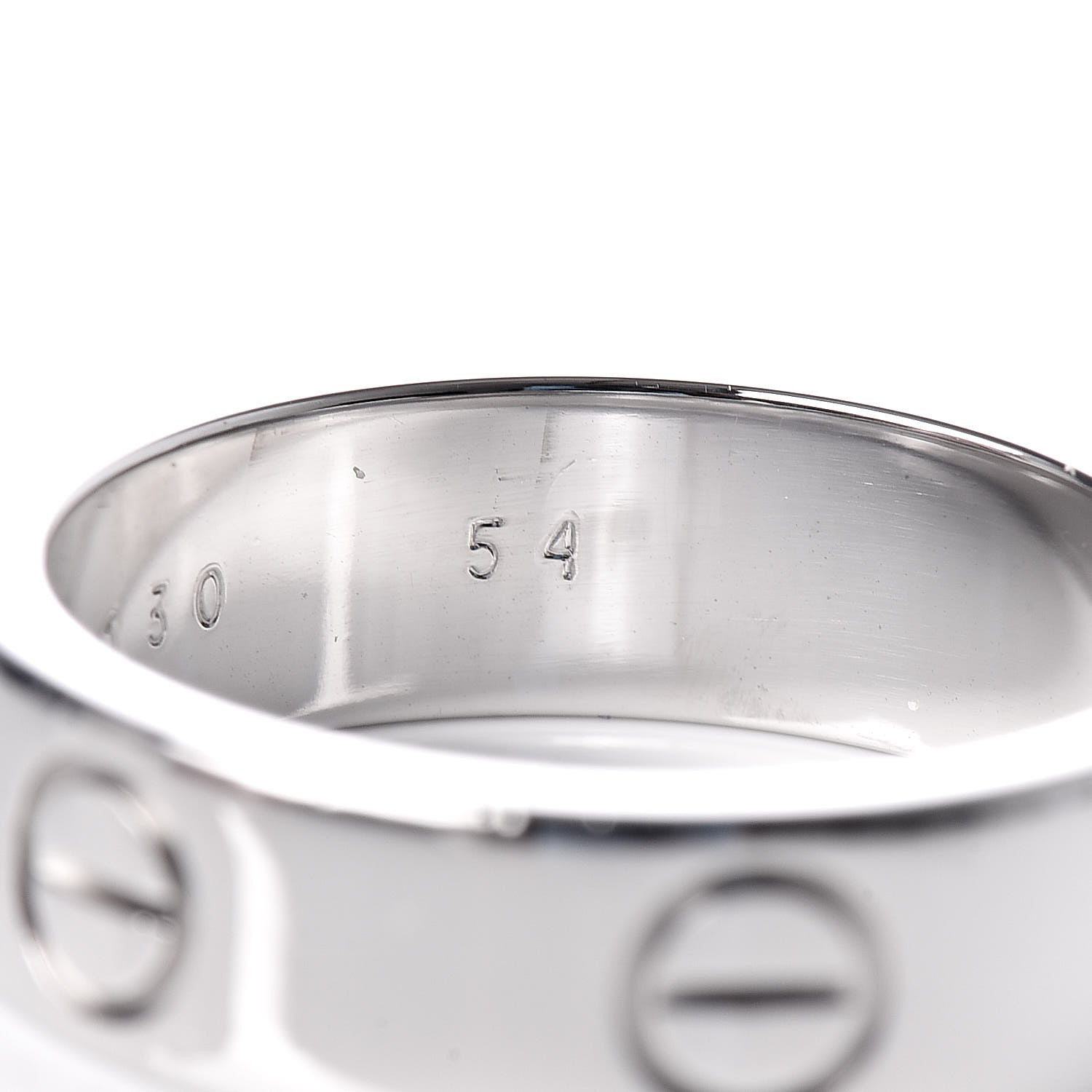Cartier 18K White Gold 5.5mm LOVE Ring 54 6.75 6 of 7