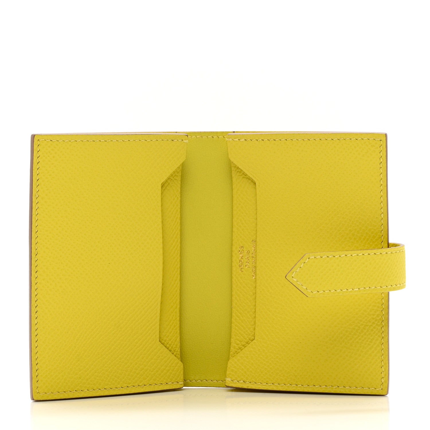Hermes Epsom Bearn Card Holder Wallet Lime 5 of 7