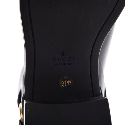 Gucci Calfskin Tess Horsebit Ankle Boots 37.5 Black 6 of 9