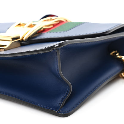 Gucci Calfskin Mini Sylvie Chain Shoulder Bag Blue Agata 10 of 11