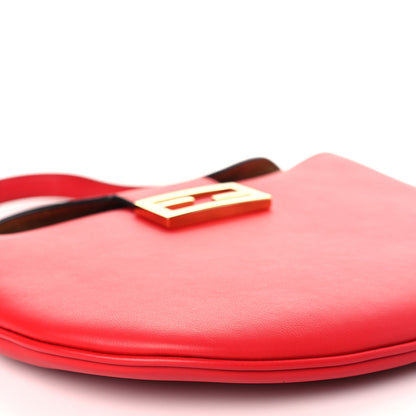 Fendi Vitello Grace Suede Small Croissant Hobo Rosso Cardinale 8 of 9