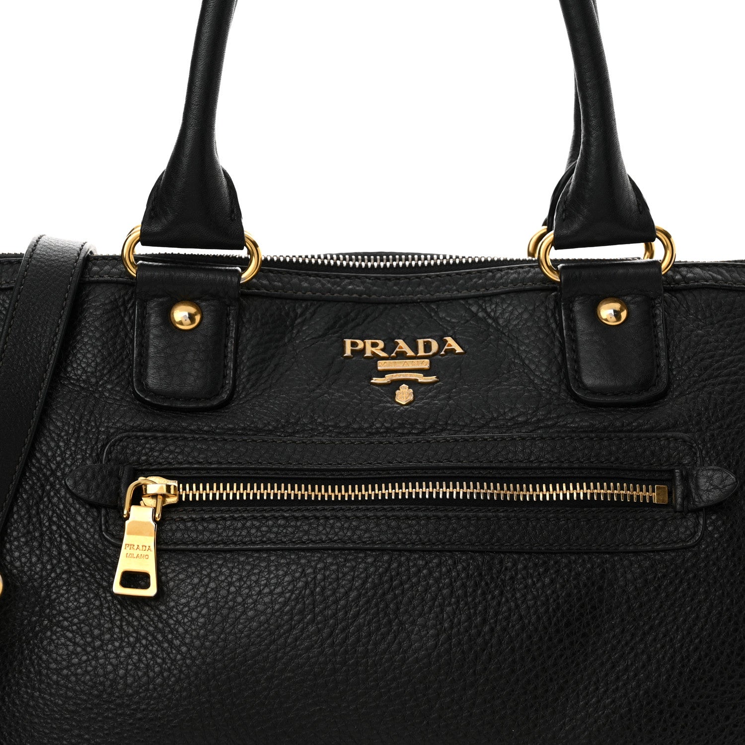 Prada Vitello Daino Shopping Satchel Black 7 of 14