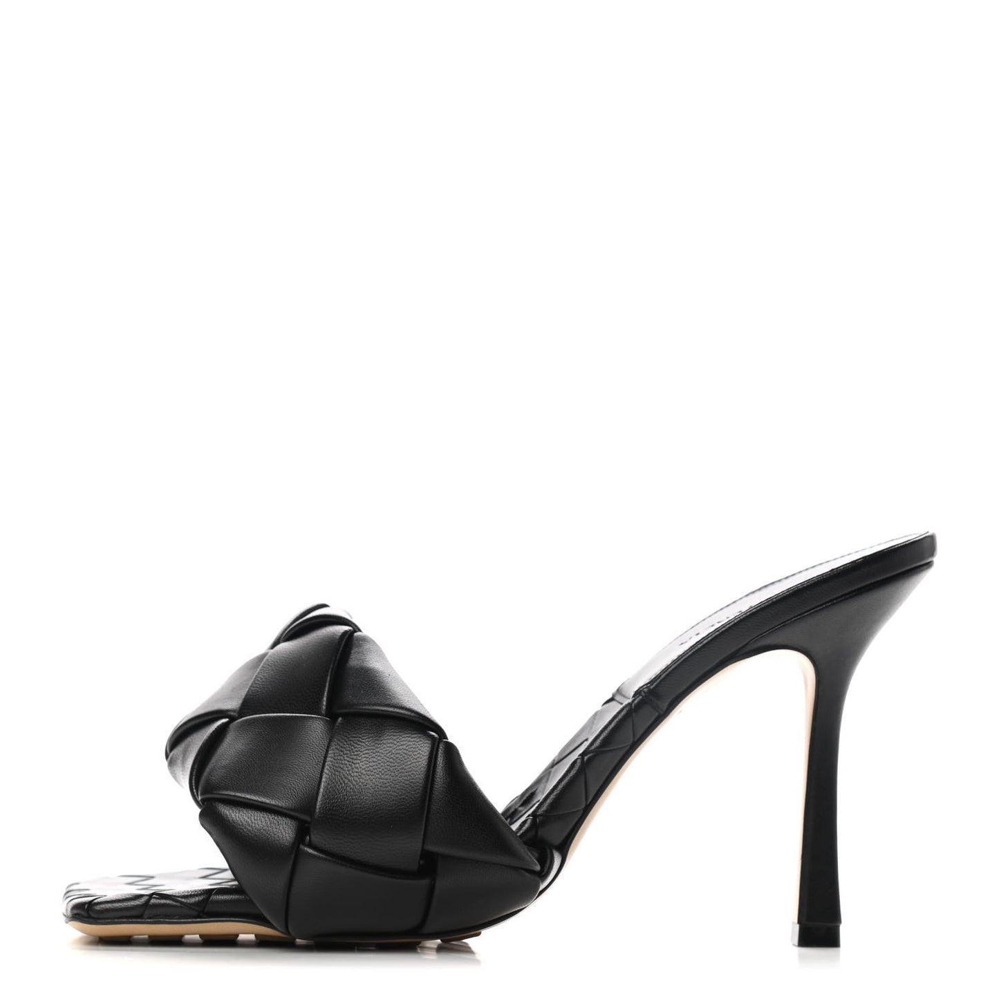 Nappa Maxi Intrecciato Lido Mule Sandals 40 Black
