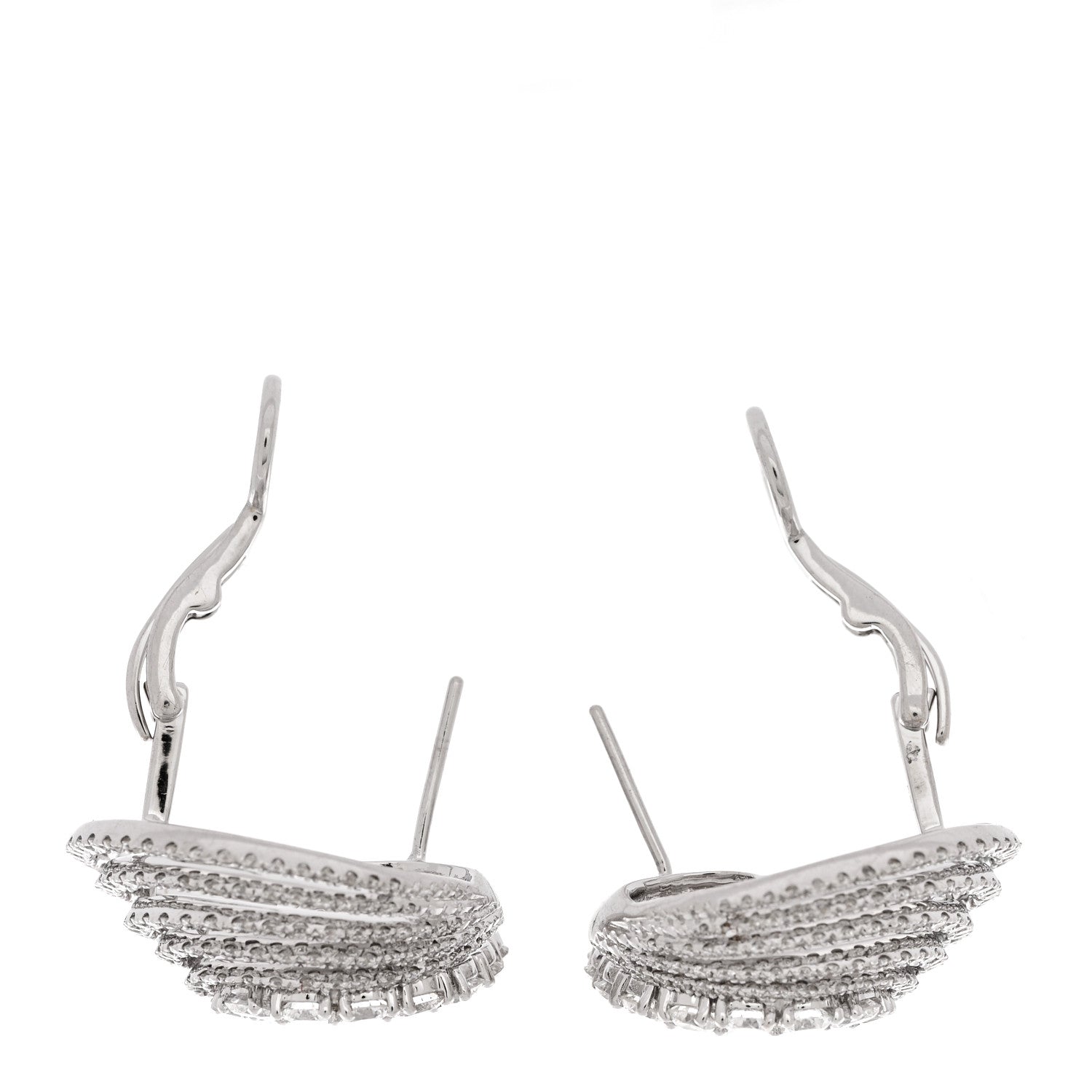 Parker & West by FASHIONPHILE 18K White Gold Diamond 4.36ctw Swirl Earrings 3 of 4