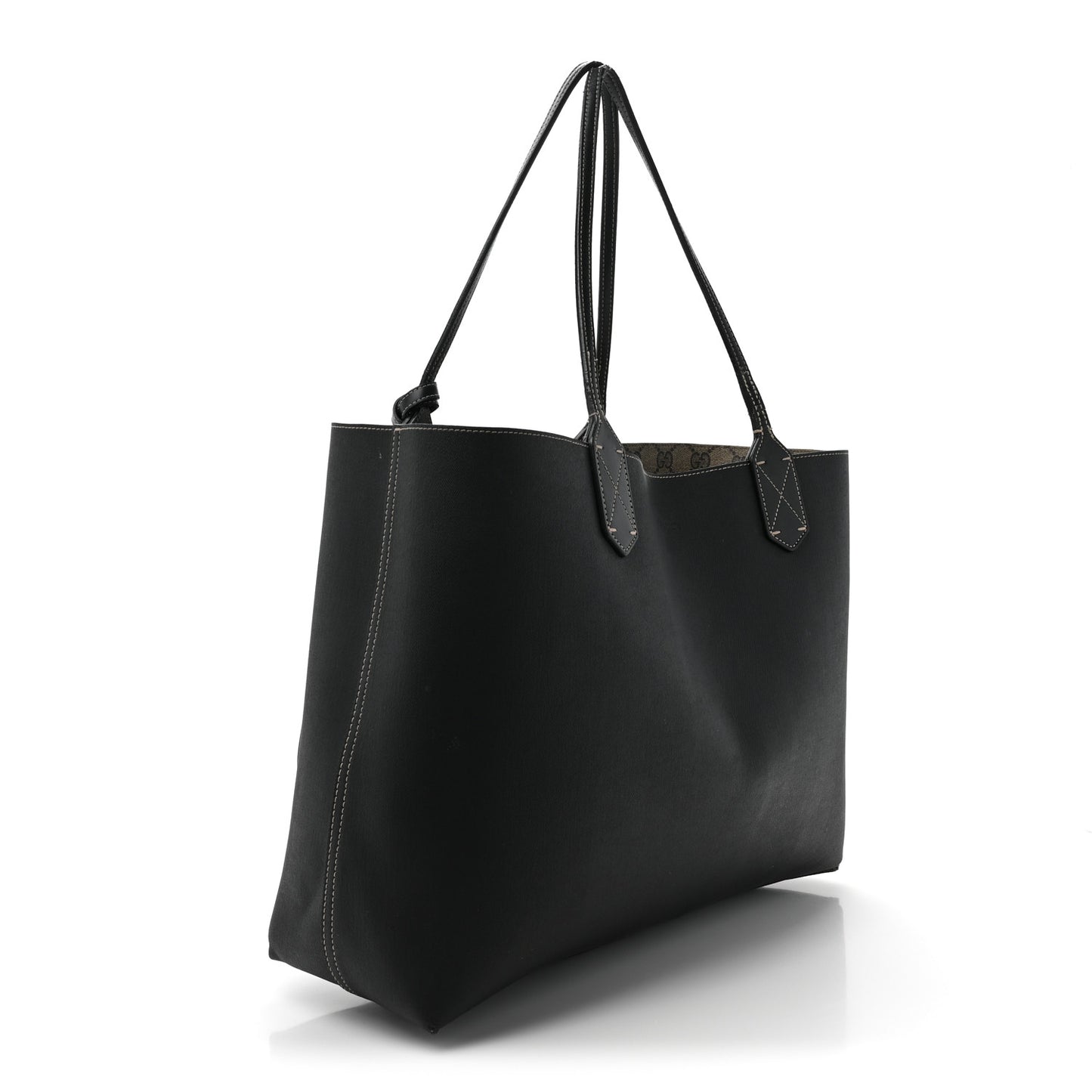 Calfskin GG Supreme Monogram Medium Reversible Tote Dark Brown