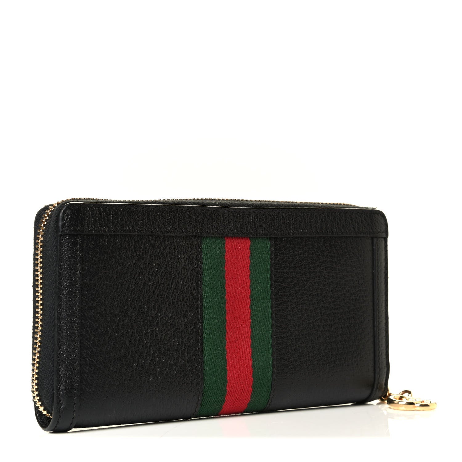 Gucci Calfskin Web Ophidia Zip Around Wallet Black 2 of 7
