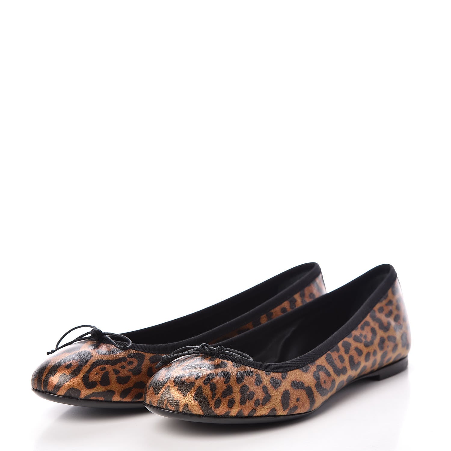 Saint Laurent Leopard Lame Double Cat Ballet Class Flats 38 3 of 8