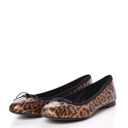 Saint Laurent Leopard Lame Double Cat Ballet Class Flats 38 3 of 8