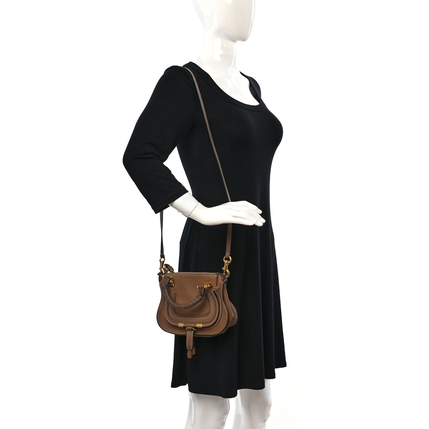 Calfskin Mini Marcie Satchel Nut
