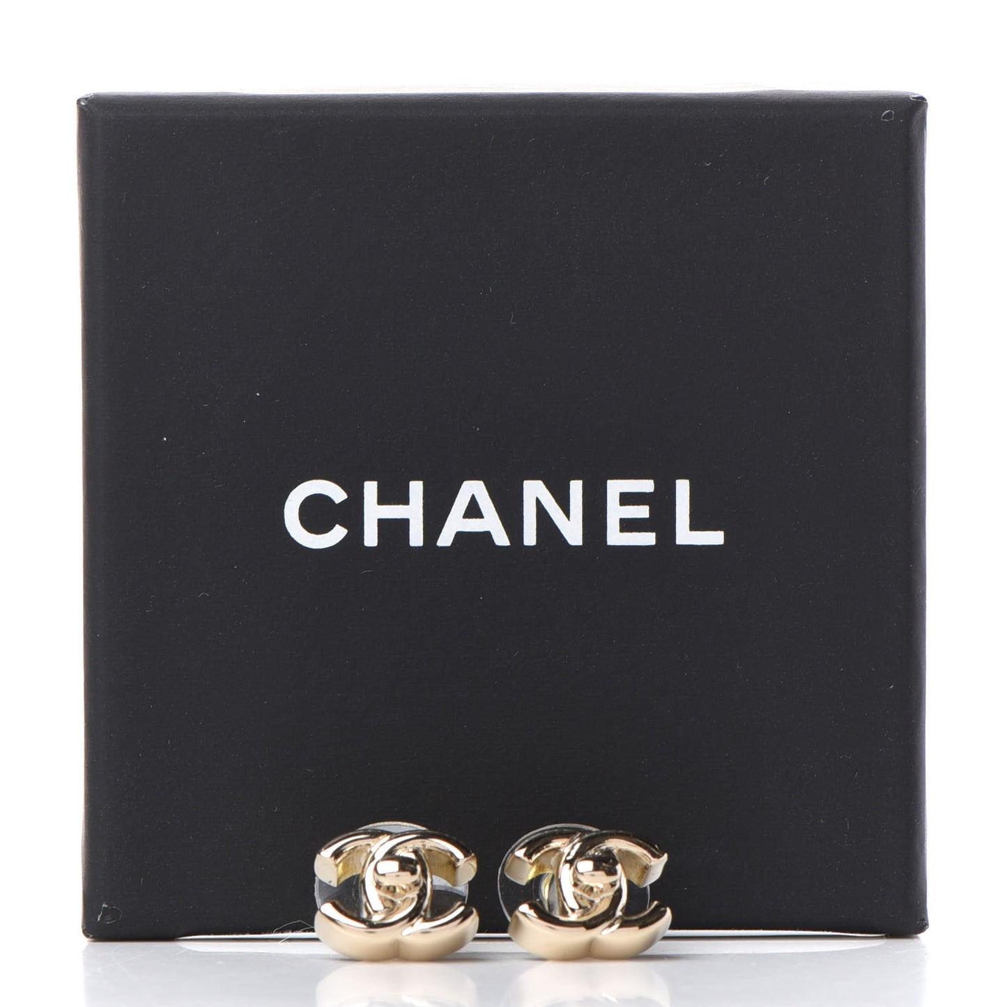 Metal CC Turnlock Earrings Gold
