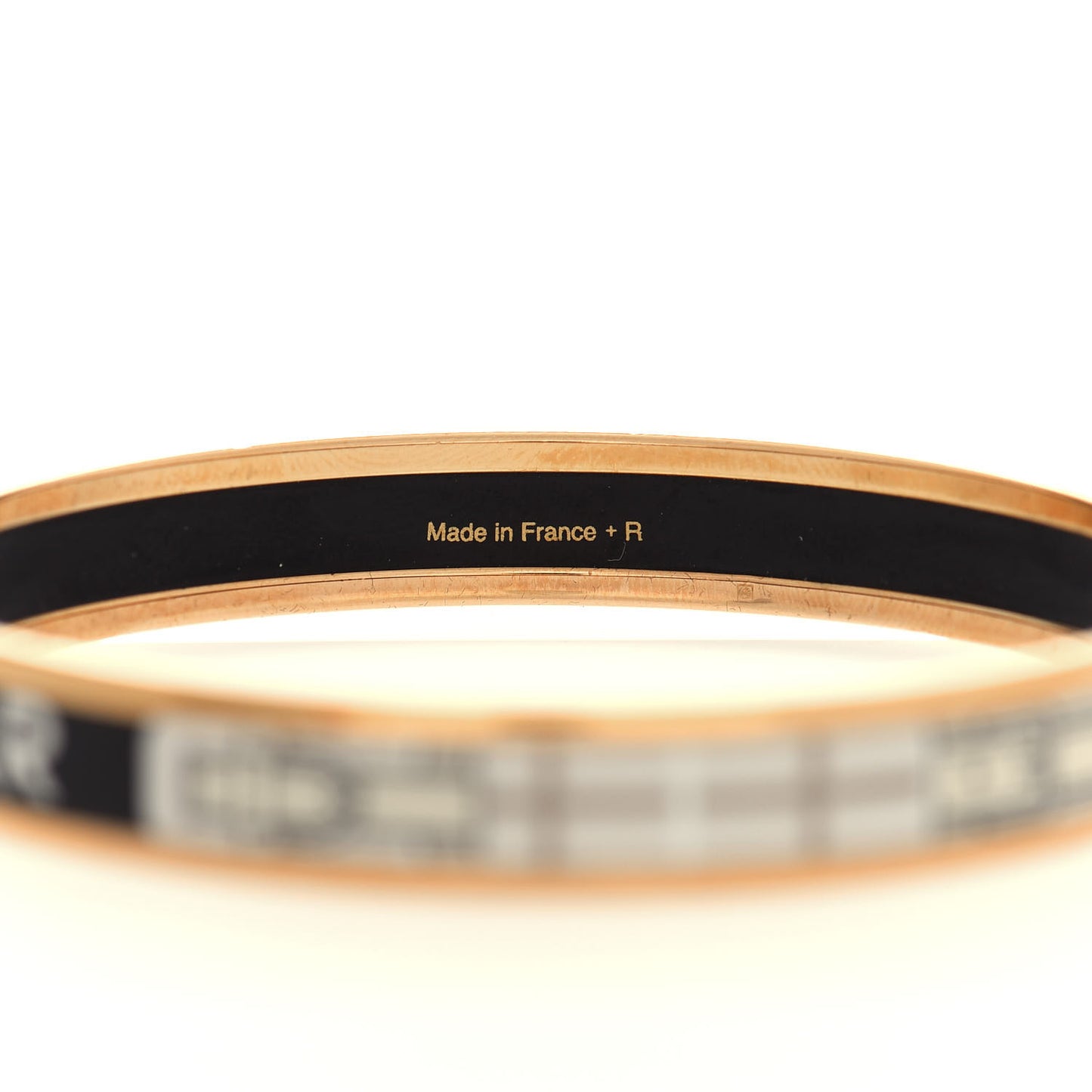 Enamel Printed Narrow Sellier Bracelet 70 Black