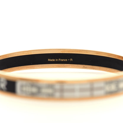 Hermes Enamel Printed Narrow Sellier Bracelet 70 Black 5 of 6