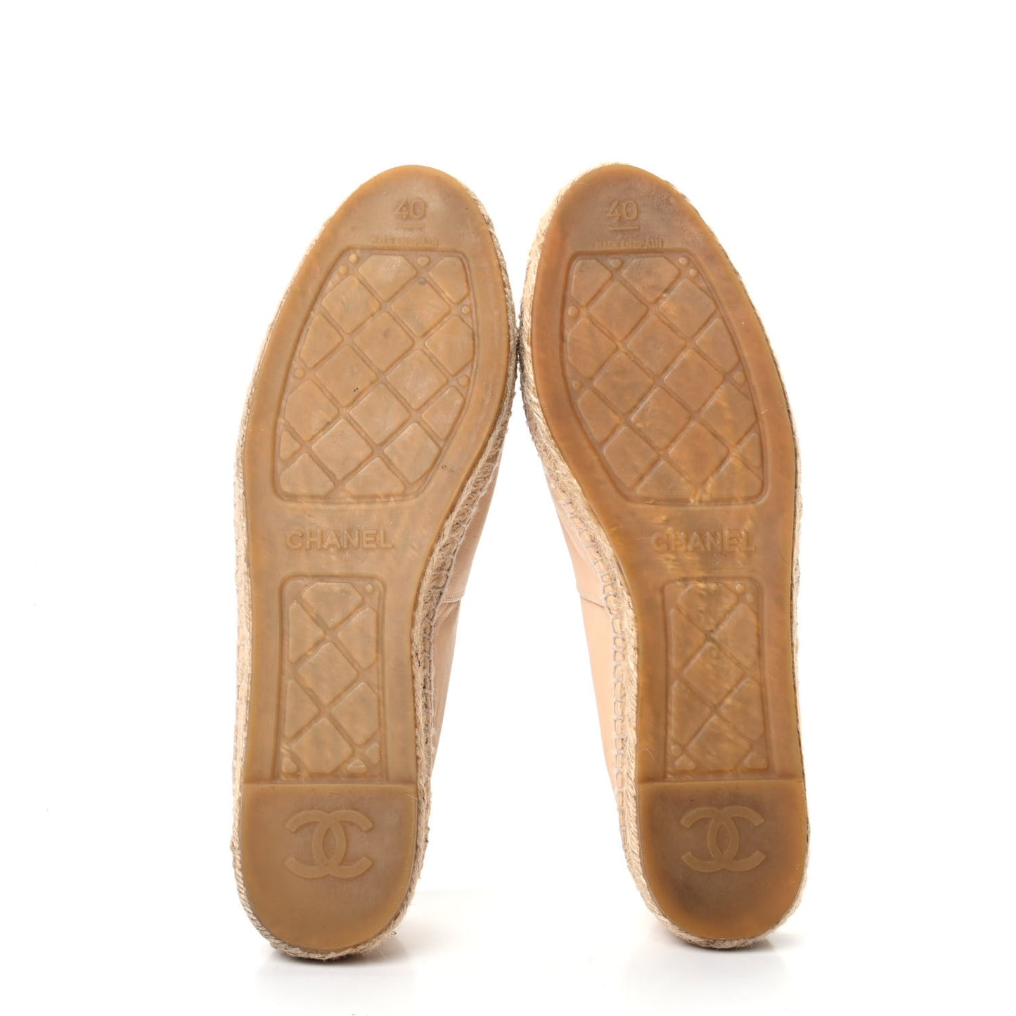 Lambskin CC Espadrilles 40 Beige Black