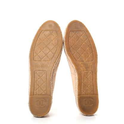 Chanel Lambskin CC Espadrilles 40 Beige Black 5 of 7