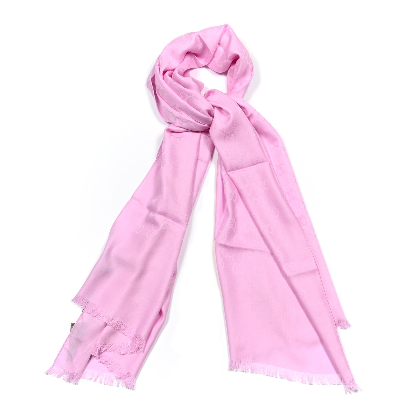 Wool Silk GG Monogram GGNat Plus Scarf Rose