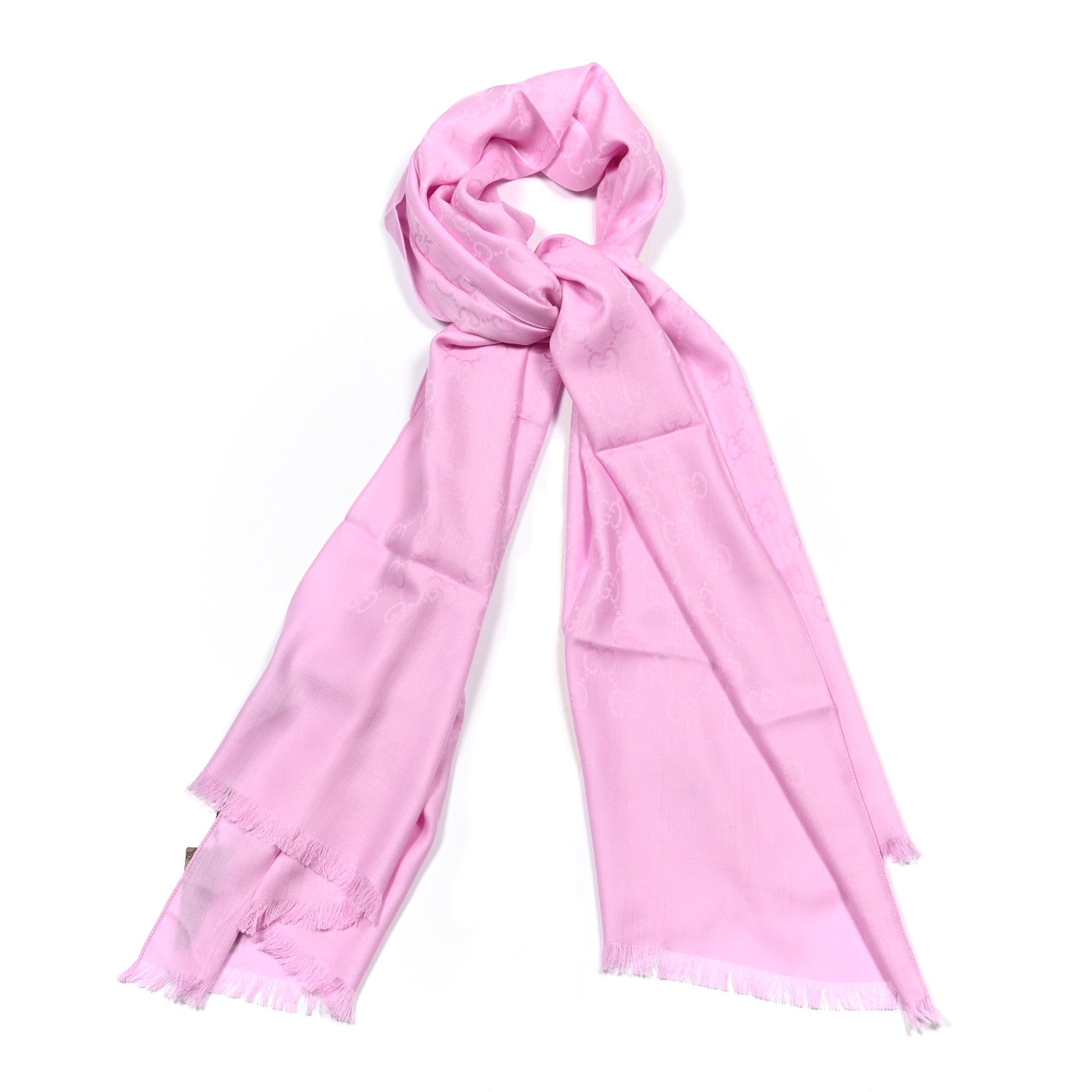 Gucci Wool Silk GG Monogram GGNat Plus Scarf Rose 1 of 4