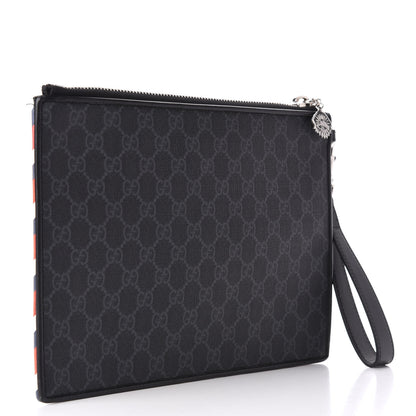 Gucci GG Supreme Monogram Night Courrier Zip Wristlet Pouch Black Multicolor 3 of 7