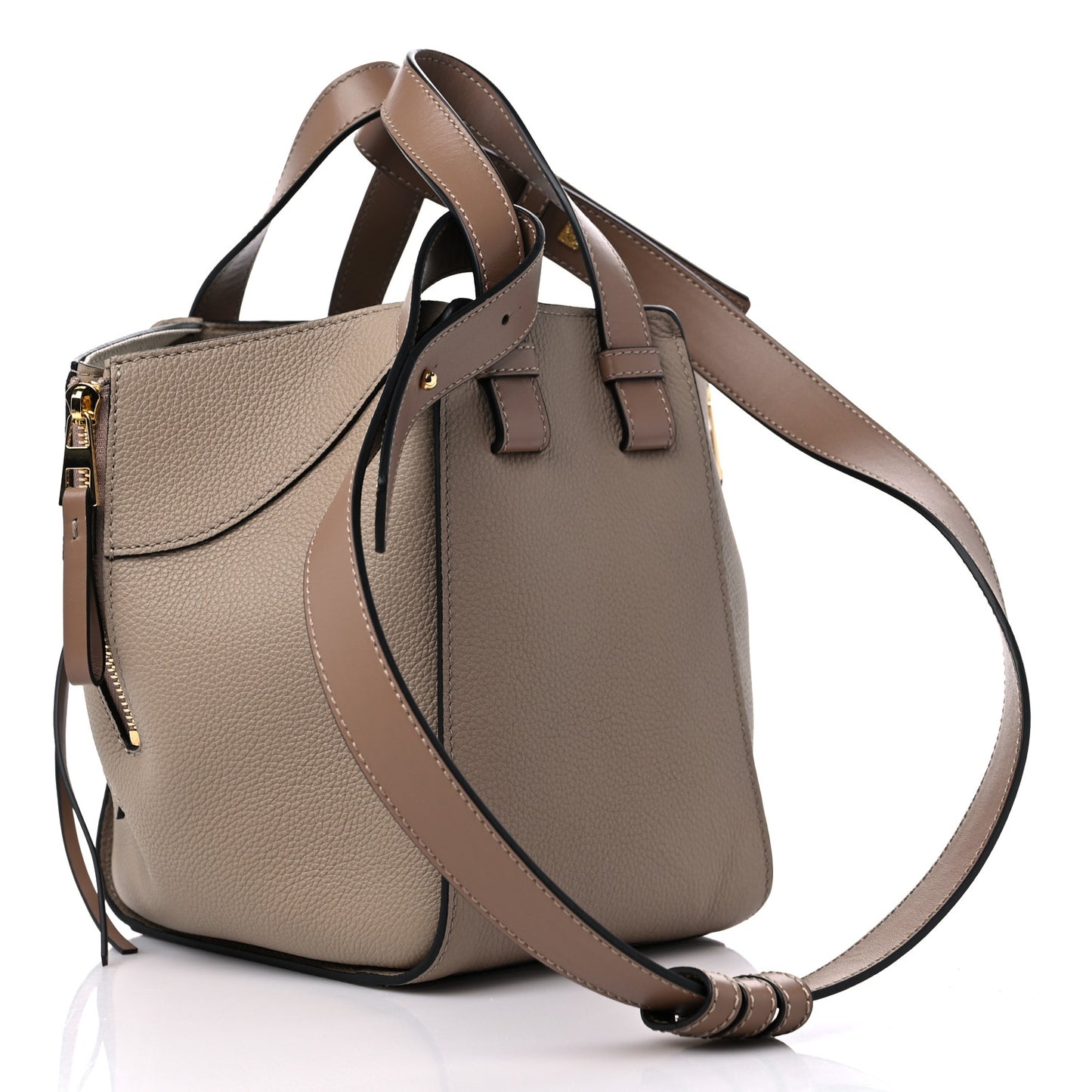 Soft Grained Calfskin Compact Hammock Shoulder Bag Sand