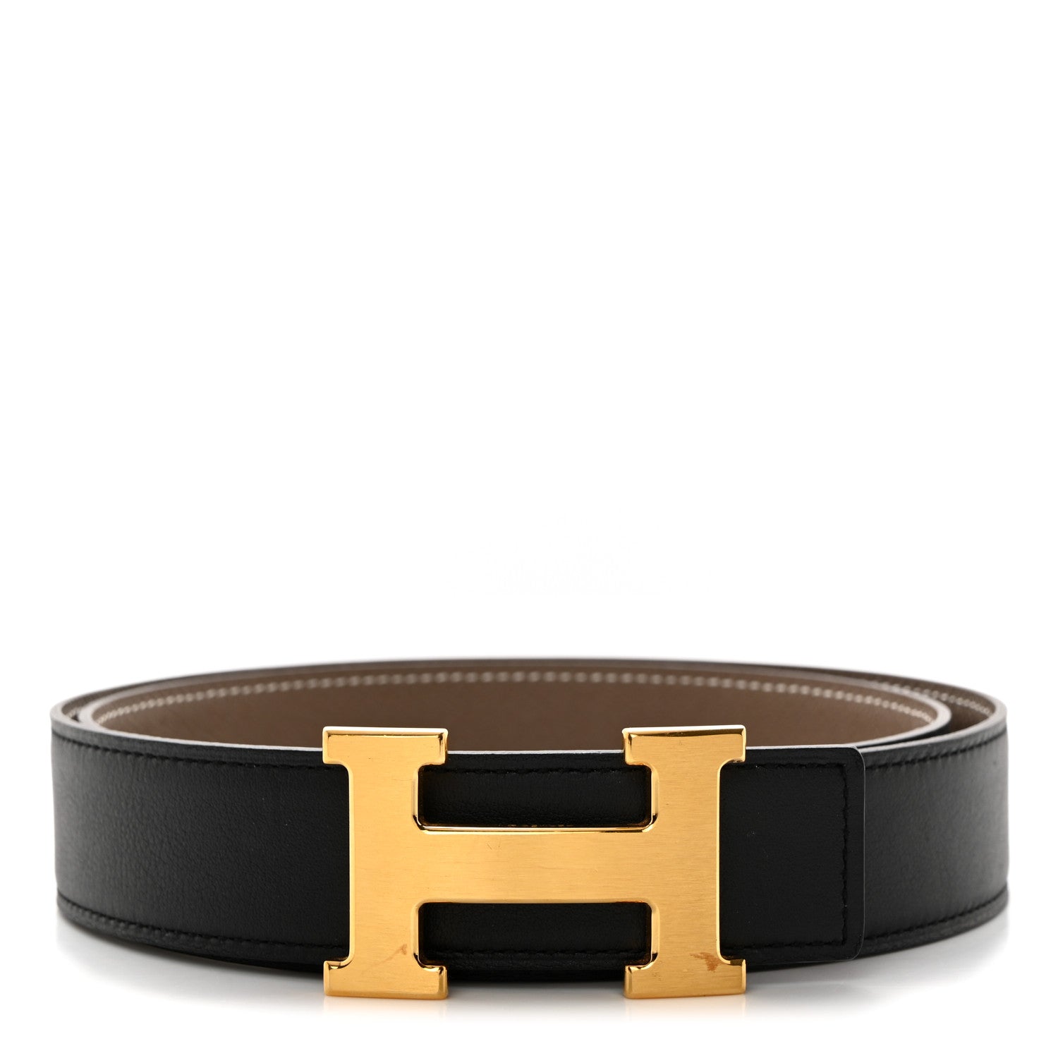 Hermes Swift Epsom H Belt 85 85 34 Black Etoupe 1 of 6