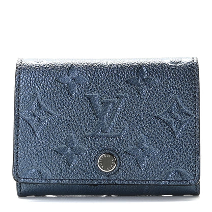 Louis Vuitton Metallic Monogram Business Card Holder Navy Nacre 1 of 8