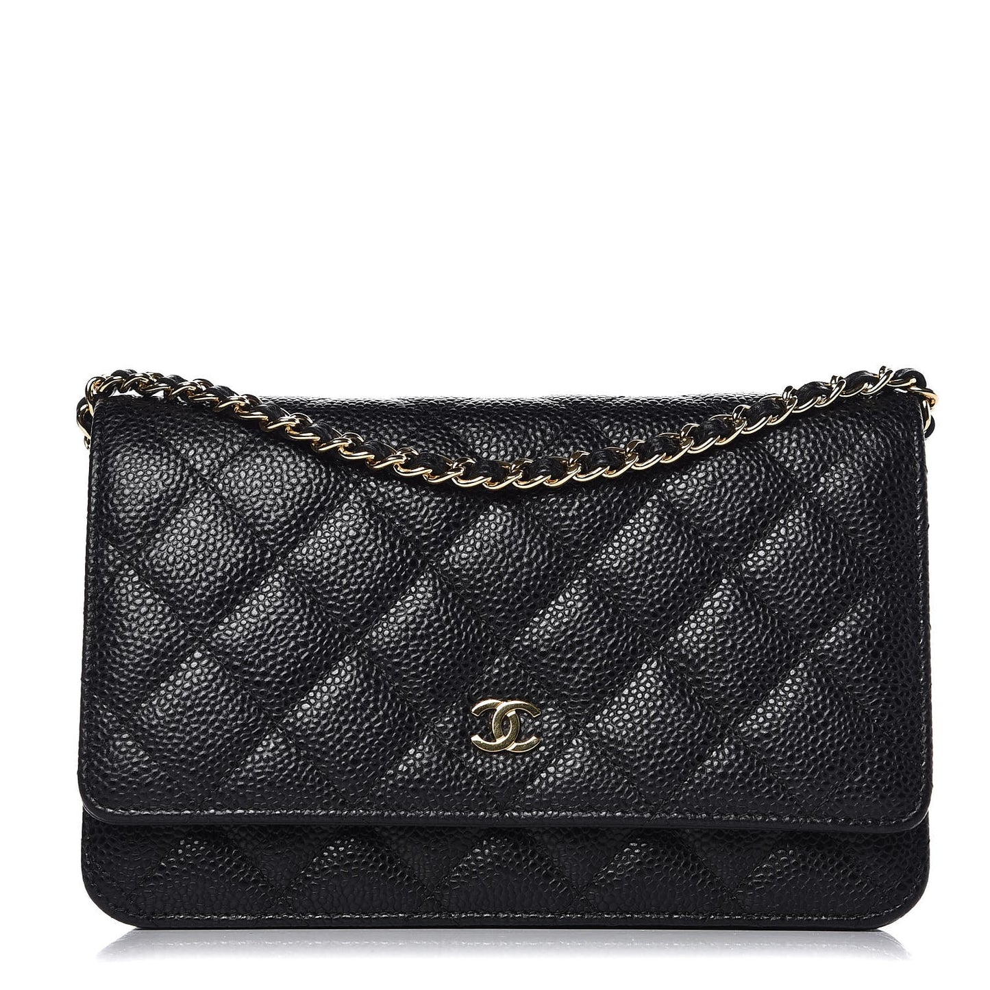 Caviar Quilted Wallet On Chain WOC Black