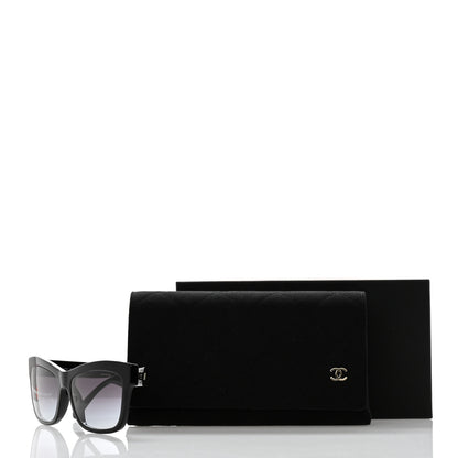 Chanel Acetate Crystal CC Rectangle Sunglasses 5496-B Black 8 of 8